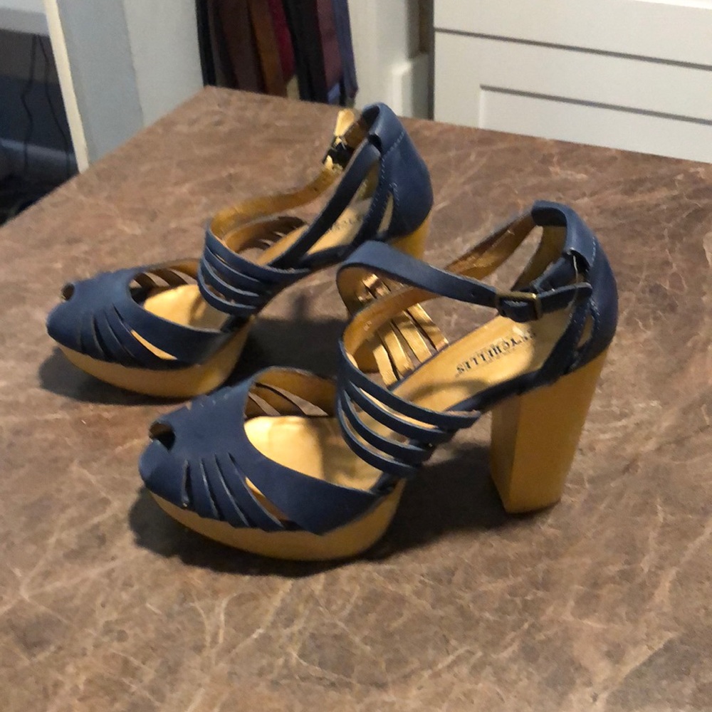 Cornflower blue platform sandals